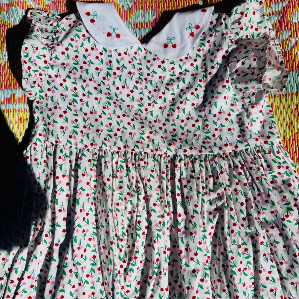 Ruffle Dress with Cherry Print